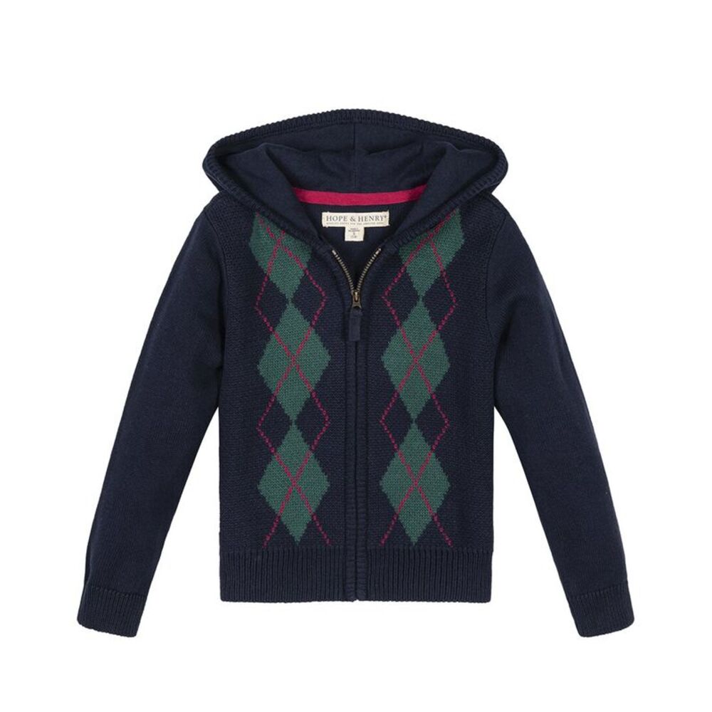 Hope & Henry Girls  Organic Full Zip Hoodie Sweater